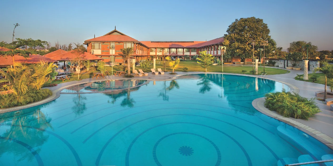 Swimming pool and club grounds at Suncity Club & Resort, Vadodara