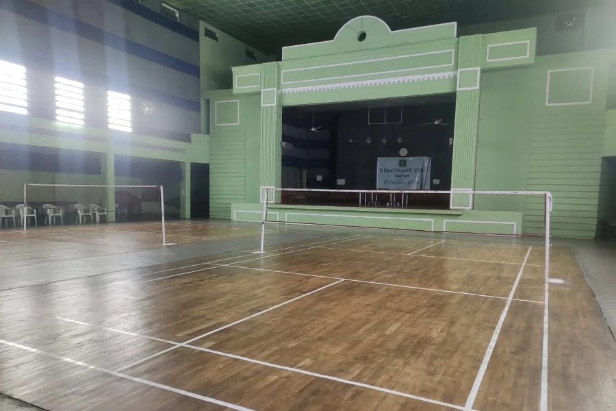 Indoor badminton court at Chhattisgarh Club