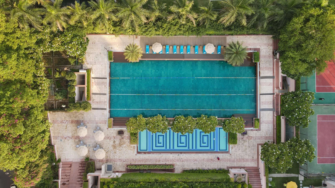 Aerial view of the swimming pool — DLF Club 5