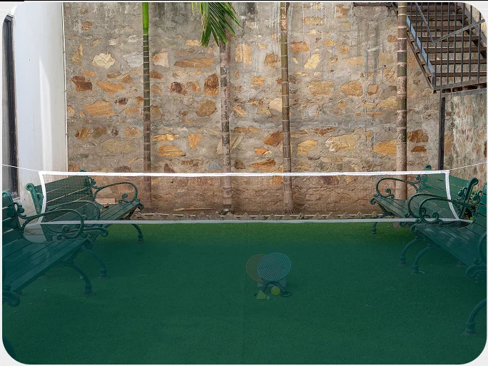 Courtyard water feature at Emerald Garden Club