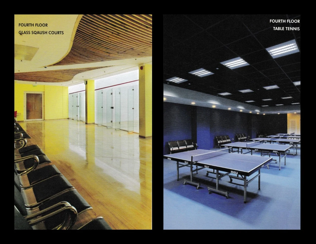 Garware Club House squash and table tennis facilities — photo collage