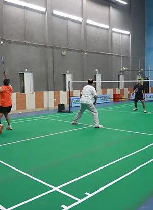Indoor badminton hall at Ordnance Club