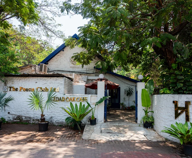 Cedar Oak Cafe entrance at The Poona Club