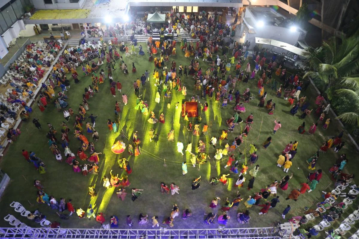 Aerial view of a festival gathering at The Sports Club of Gujarat